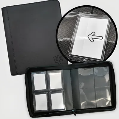 Produktbild von TCG Guru - 4er Toploader Zipperd Pocket Binder Xenon - Schwarz