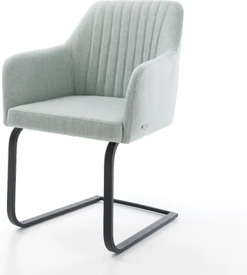 Produktbild von DELIFE Schwingstuhl Greg-Flex Stripes Mint Freischwinger flach Schwarz