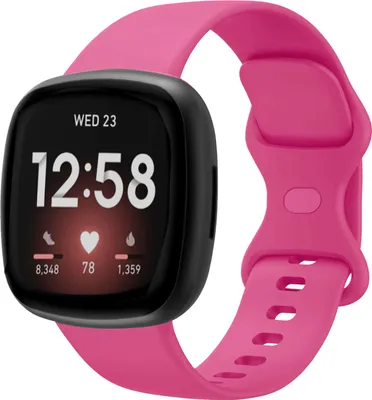 Produktbild von Strap-it Fitbit Versa 3 Silikon Armband Classic (Pink) - Große: L