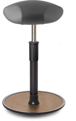 Produktbild von Sitz- Stehhocker Free Tall Triangel skai Kunstleder Grau schwarz /Natur.