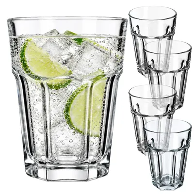 Zdjęcie produktu dla KADAX Szklanki 370ml Zestaw 4szt Do Napojów Soku Wysokie