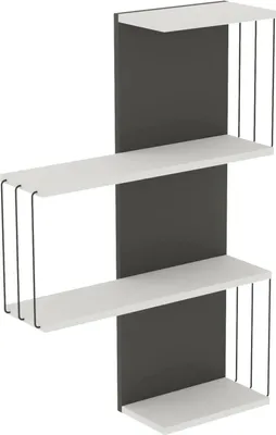 Produktbild von Regal Dmannocc, Gestell, Wandregal, Mehrzweckregale, 64x19h96 cm, Weiß und Anthrazit
