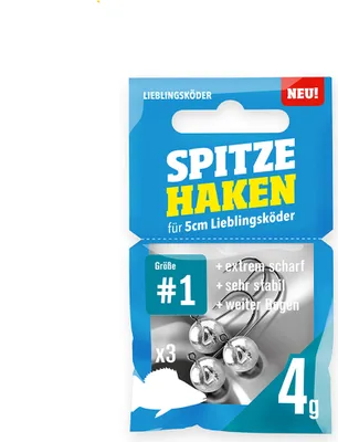 Produktbild von Lieblingsköder Spitze Haken Gr. 1 - 3 Jighaken, Gewicht:4g