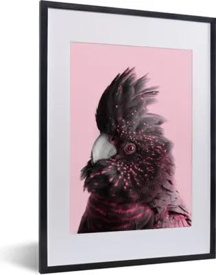 Produktbild von MuchoWow® MuchoWow® Gerahmtes Poster Kakadu - Vogel - Rosa 30x40 cm - Poster mit zchwarzem Bilderrahmen - Wandposter Schlafzimmer