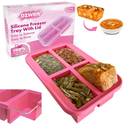 Produktbild von Große Silikon Eiswürfelschale mit Deckel