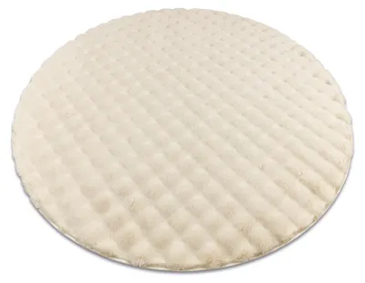 Image de Tapis BUBBLE cercle ivoire 12 IMITATION DE FOURRURE DE LAPIN 3D structurel beige cercle 100 cm