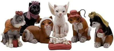 Produktbild von Weihnachtskrippe Figuren Katzengeheim 10 cm