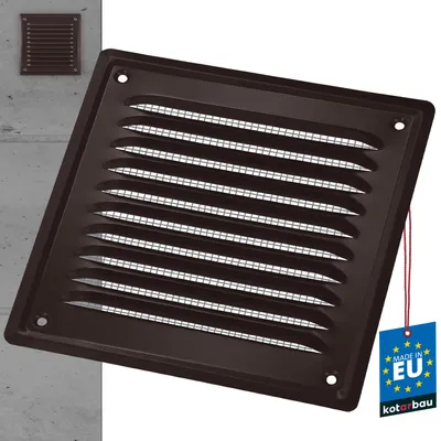 Immagine prodotto di KOTARBAU® Griglia Aerazione Quadrata Acciaio 16.5x16.5 cm Marrone Griglia Ventilazione con Rete Anti Insetti Resistente Alla Corrosione