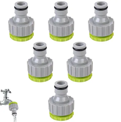 Productafbeelding van 6 stuks kraanadapters, 2-in-1 (1/2 en 3/4 inch) tuinslang aansluitset