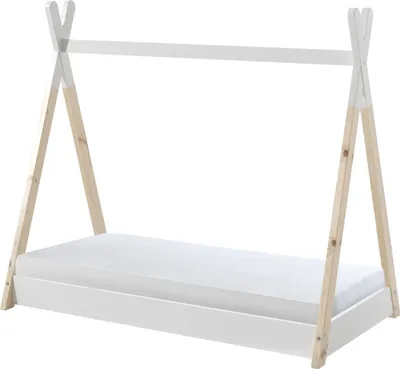 Produktbild von Hausbett >TIPI< in Weiß/Natur aus Massive Kiefer - 146x131x84cm (BxHxT)