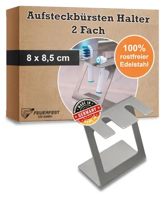 Produktbild von Halter aus Edelstahl für Aufsteckbürsten 2Fach