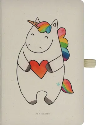 Produktbild von Mr. & Mrs. Panda notizbuch Einhorn Herz - Transparent - Geschenk, Lustig, Freundin, Tagebuch, Journal, Einhörner, Adressbuch, Unicorn, Reisetagebuch, Kladde