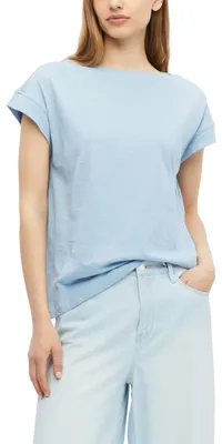 Produktbild von S. Oliver ärmelloses T-Shirt, U-Boot-Ausschnitt, Relaxed Fit, Blau, Größe 40