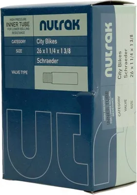Image de Chambre à air de vélo Nutrak City, Schrader 26 x 1-1/4 - 1-3/8" noir