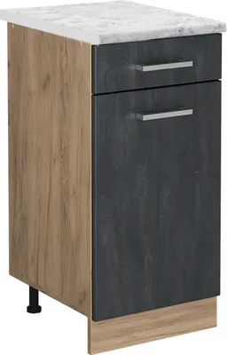 Produktbild von Küchenunterschrank Vicco R-Line Schwarz Beton 40 cm AP Marmor, Model 47510