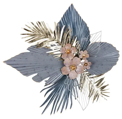 Immagine prodotto di Gilde Wandrelief, Blatt, "Merida", Metall, grau, VE 1, L. 10 cm, B. 88 cm, H. 86 cm 67882 4063387678824