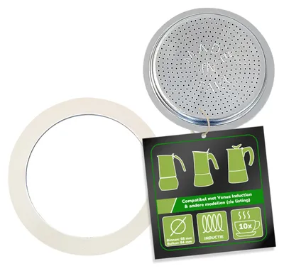 Ersatz-Dichtring und Filter für Bialetti Espressokanne, 10 Tassen, Ø 85 mm