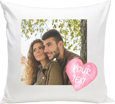 Produktbild von Personalisiertes FOTOGESCHENK (40x40 cm), Foto-Kissen mit Foto & Text, Valentinstag (mit Füllung), Foto mit Text [091]