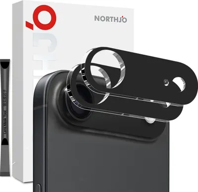 Produktbild von iPhone Air Kamera Objektivschutz - NORTHJO 9H Panzerglas Doppelpack - Schwarz