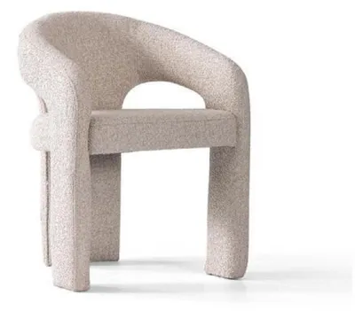 Immagine prodotto di Sedia moderna, beige, elegante, imbottita, ideale per la sala da pranzo, con schienale