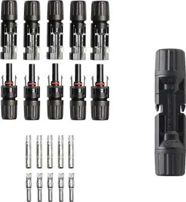 Produktbild von 6 Sätze Solarstecker, MC4 -Stecker Schwarz, Stecker Solarsystem, Männlich Weiblich Wasserdicht, PV Solarstecker Kompatibel 6 mm²-4 mm² Solarkabel