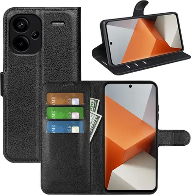 Obrázok produktu pre Puzdro na smartfón Xiaomi Redmi Note 13 Pro Plus, čierne, z umelej kože, obal typu Book