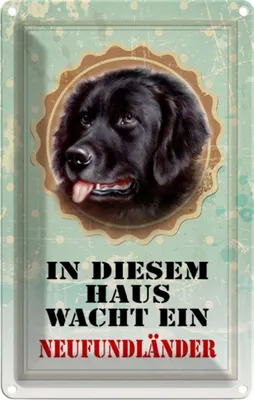 Produktbild von vianmo Blechschild 30x20 cm Hund diesem Haus wacht Neufundländer Tier Haustier
