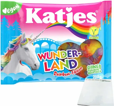 Produktbild von Katjes Wunderland Rainbow-Edition (210g Packung) + usy Block
