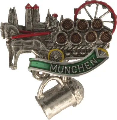 Hutanstecker Festumzug mit hängendem Bierkrug von Hut-Breiter in bunt