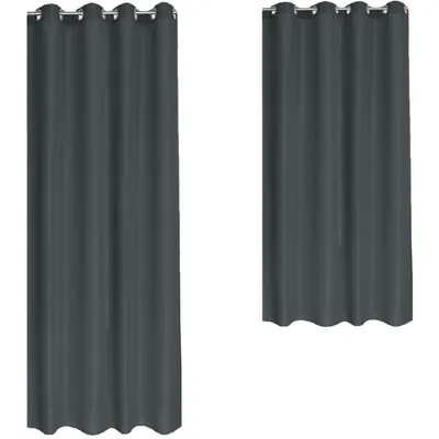 Produktbild von Ösenschal Blickdicht Ösenvorhang Ösengardine Gardine Gardinen Ösen Vorhang Vorhänge Dunkelgrau 1 Stück 140cm(B) x 245cm(L)