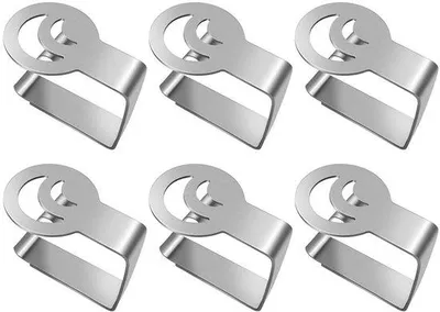 Produktbild von Edelstahl Tischklemmen 6 Stück silber für Outdoor