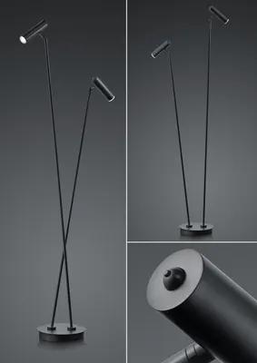 Produktbild von B-Leuchten 2-flg LED Stehleuchte Tom Schwarz 140 cm