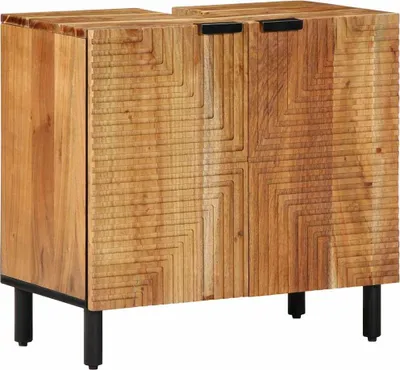 Productafbeelding van vidaXL Wastafelmeubel, bruin, 62 x 33 x 58 cm, massief acaciahout