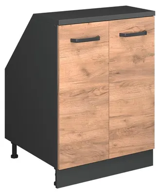 Produktbild von Dachschrägenschrank Vicco Rion Goldkraft Eiche 60 x 81.6 cm mit 2 Türen, Schrankkorpus 60 cm Tiefe, Model 60074