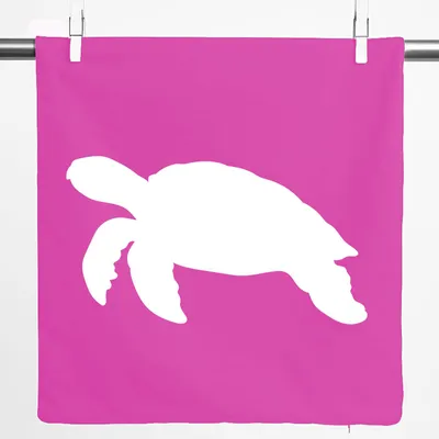 Produktbild von Huuraa Kissenbezug Schildkröte Silhouette 40x40cm Fuchsia Baumwolle Dekokissenbezug Geschenkidee