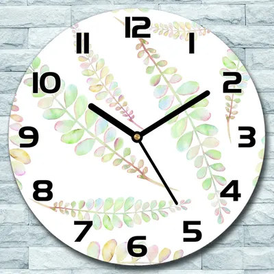 Produktbild von Wanduhr aus Glas Rund fi 30 Aquarell Kaktus Quarz Deko Wohnzimmer Büro