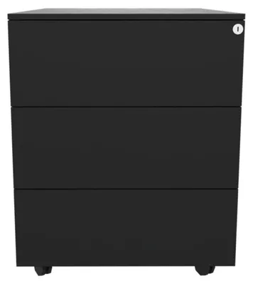 Produktbild von Rollcontainer 3 Laden Stahl schwarz.