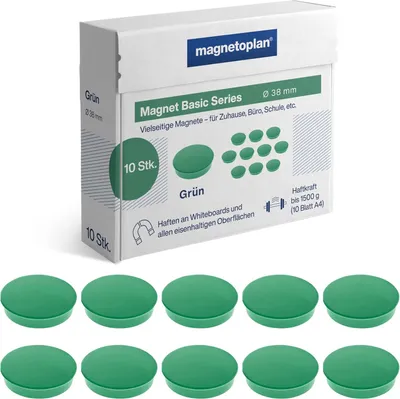 Image de magnetoplan 1863805 aimant rond « Basic » de magnetoplan, 38 mm, vert