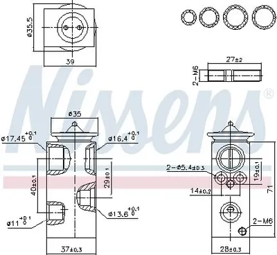 Produktbild von NISSENS Expansionsventil Klimaanlage 999453 für FORD Fiesta Mk6 Schrägheck (JA8, JR8) Aluminium