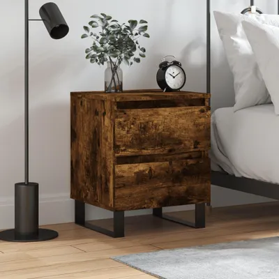 Image de vidaXL Table de nuit chêne fumé 40x35x50 cm bois composite