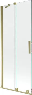 Produktbild von Mexen Velar 2-Flügel-Badewannenwand Regulierbare 80 x 150 cm, transparent, Gold - 896-080-000-01-50
