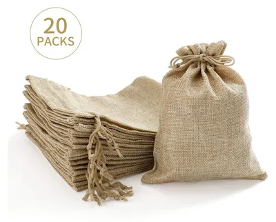 Produktbild von 20 Stücke Jutesäckchen Jute Beutel 15 x 20 cm Säcke für Adventskalender Schmuck Gastgeschenke und DIY Handwerk, Jutebeutel, Stoffbeutel zum Befüllen - Weihnachten