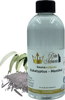 Produktbild von Dufte Momente | Saunaduft Konzentrat Eukalyptus - Menthol 500ml | naturreine und natürliche ätherische Öle | vegan und ohne Tierversuche