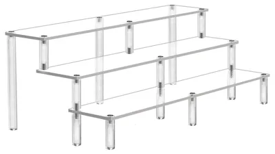 Immagine prodotto di Espositore in acrilico a 3 ripiani trasparente - 38 x 19 x 14 cm - 4 mm - Per collezionabili e cosmetici