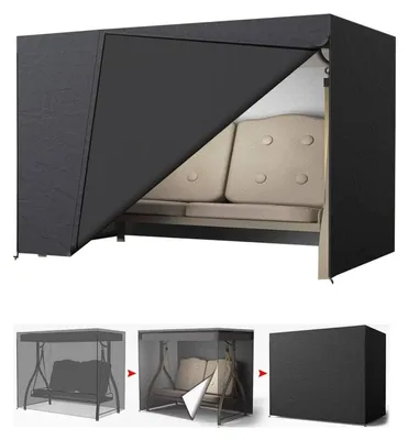 Produktbild von Hollywoodschaukel Schutzhülle 2-Sitzer Wasserdicht Outdoor 150x100x165/140cm Oxford mit Reißverschlüssen