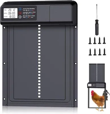 Image de Trappe basculante automatique - Aluminium, écran LCD, étanche, fonction anti-pincement, minuterie