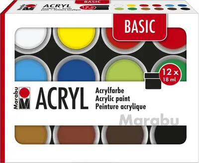 Produktbild von Marabu - Acryl Farben Set - Basic - 12 Farben