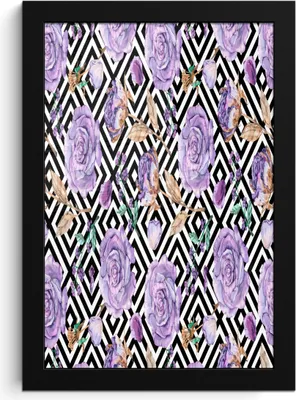 Produktbild von MuchoWow® MuchoWow® Gerahmtes Poster Blumen - Flieder - Rosen 20x30 cm - Poster mit zchwarzem Bilderrahmen - Drucken - Bilder Poster im Rahmen