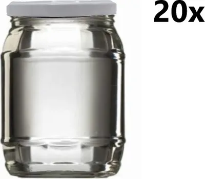 Obrázek produktu pro Zavařovací sklenice 720 ml CHRISTEL čirá 20 ks VČETNĚ BÍLÝCH VÍČEK, Počet kusů v balení: 20