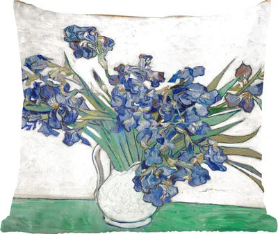 Produktbild von MuchoWow® Zierkissen Sofakissen Wohnzimmer Dekokissen 60x60 cm Stilleben mit Schwertlilien - Vincent van Gogh - Sitzfläche - Foto Polster